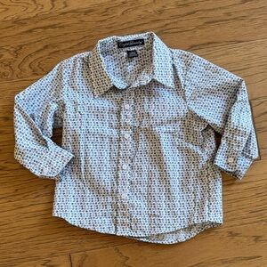 English Laundry Kids' Patterned Button-Up Shirt - Blue and Brown